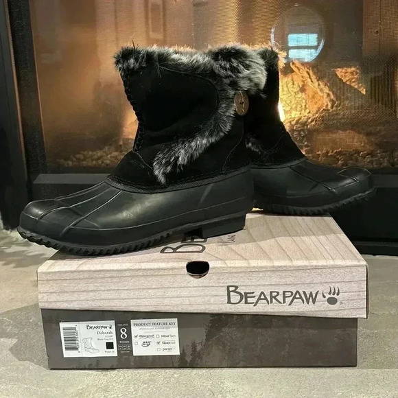 BEARPAW Deborah Waterproof Snowboots, Cow suede, faux fur & wool blend lining-8 - Picture 9 of 16